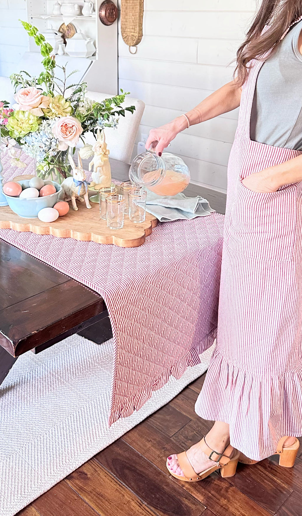 Heritage Ticking Quilted Runner