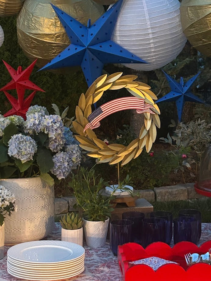 Wreath on stand