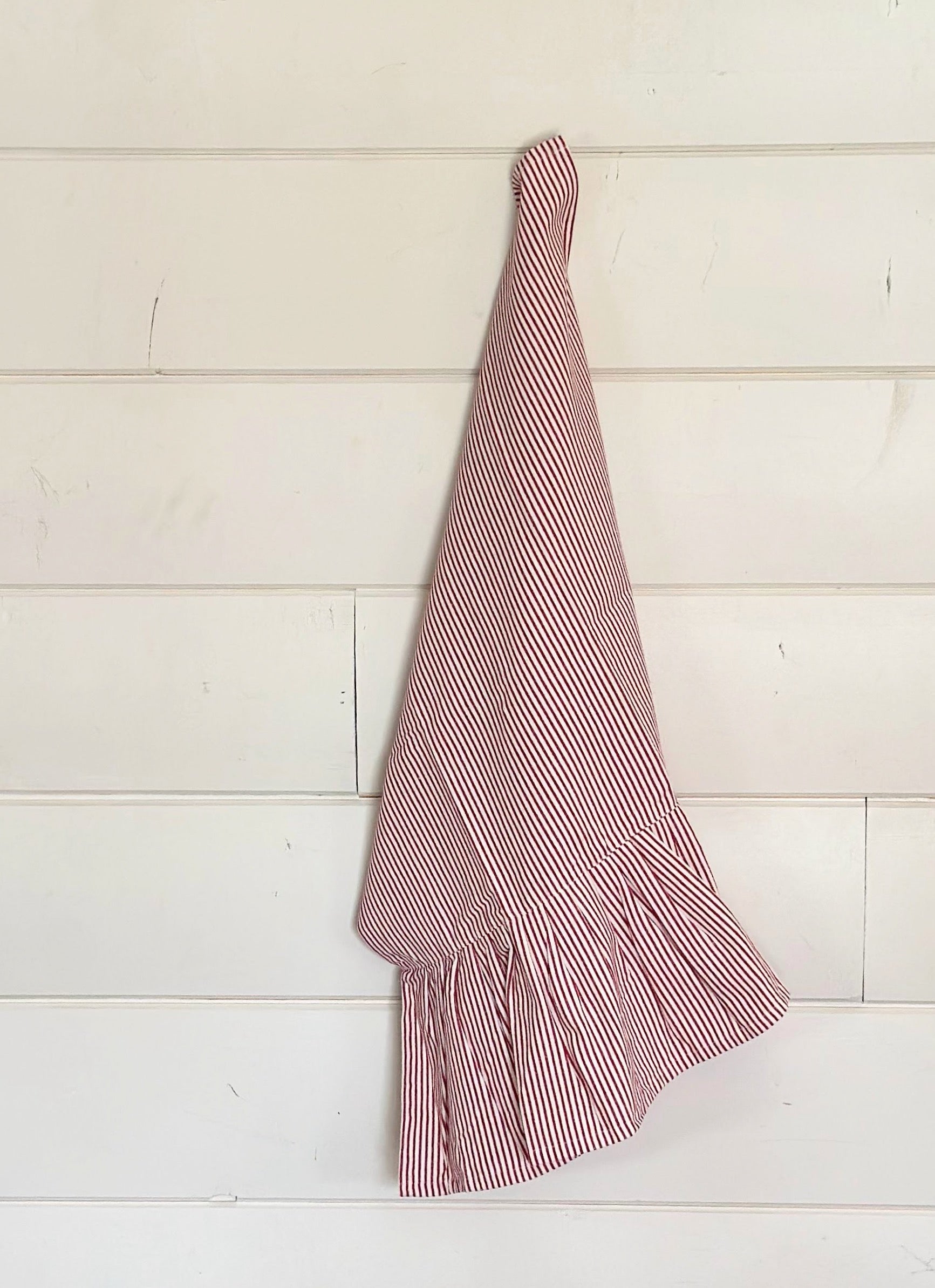 Heritage Ticking Ruffled Tea Towel
