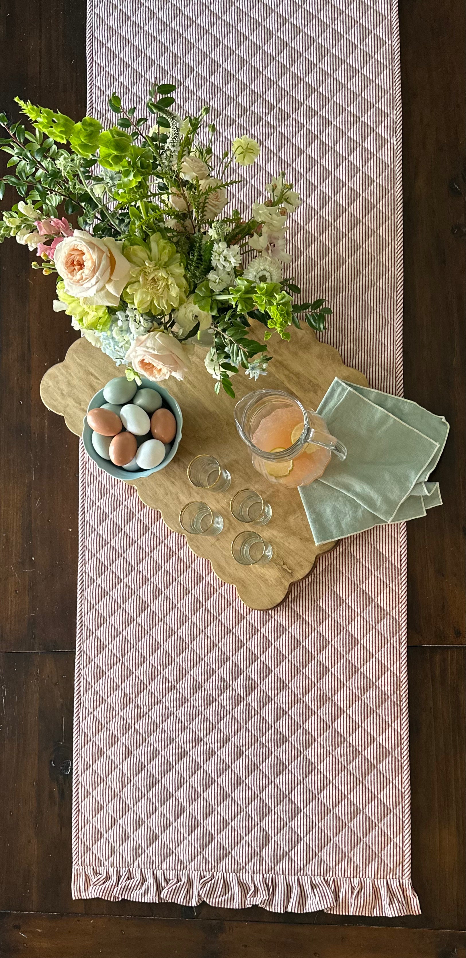 Heritage Ticking Quilted Runner