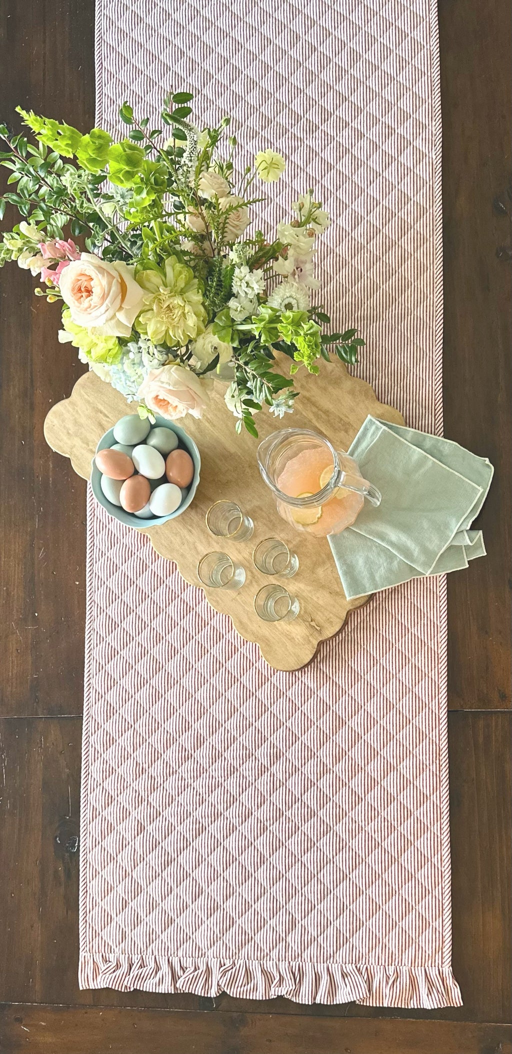 Heritage Ticking Quilted Runner