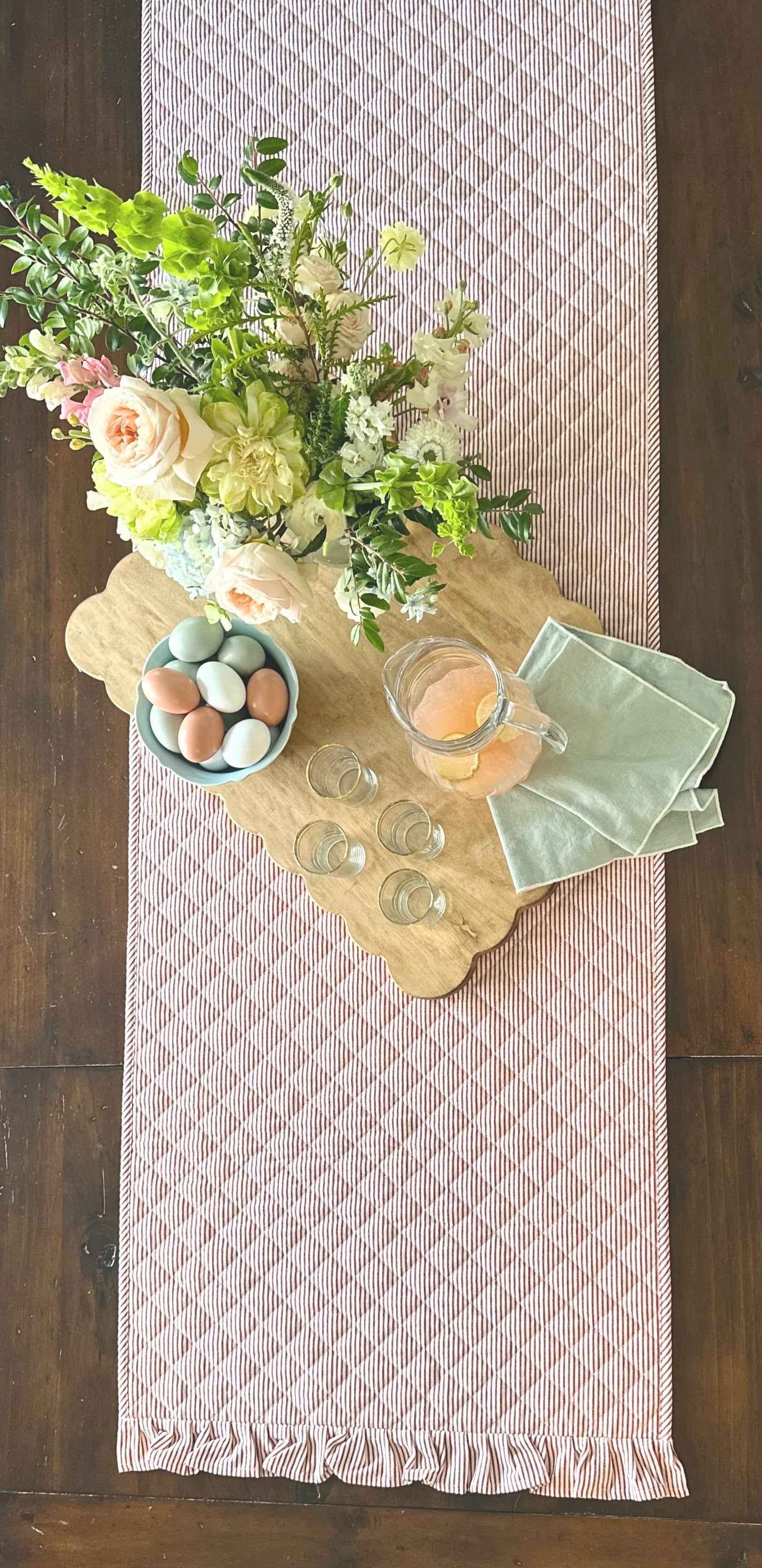 Heritage Ticking Quilted Runner